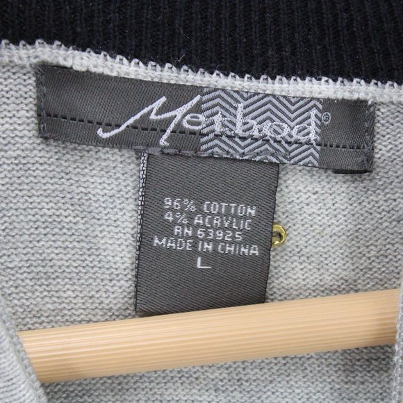 Method Sweater Mens Gray Diamond Graphic V Neck Pullover Long Sleeve Large L - Picture 7 of 10